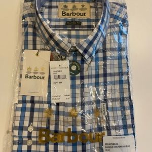 NWT Barbour, Men’s Large Button-Down Shirt, Blue & White, $45